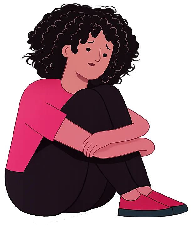 Mulher em situação de vulnerabilidade emocional e isolamento